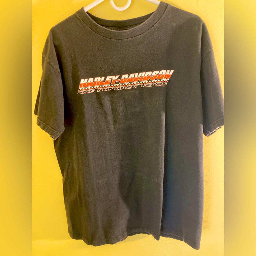Harley Davidson T-Shirt Mens Sz XL‎ Black 100th Anniversary Atlanta GA Biker Tee